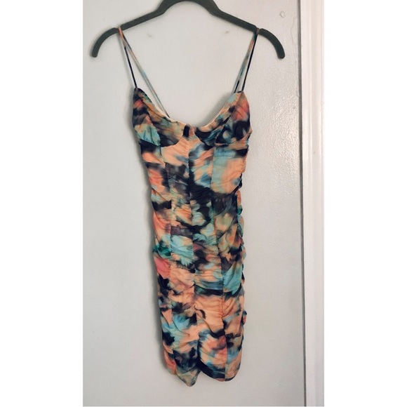 Multi Colored Ruched Detail Cami Mini Dress - Picture 1 of 3